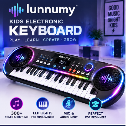 LUNNUMY® GlowTune Kids Electronic Keyboard