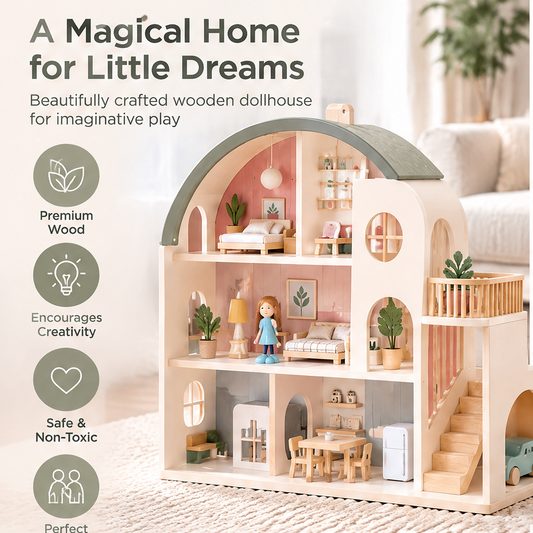 Lunnumy® Dreamwood Dollhouse