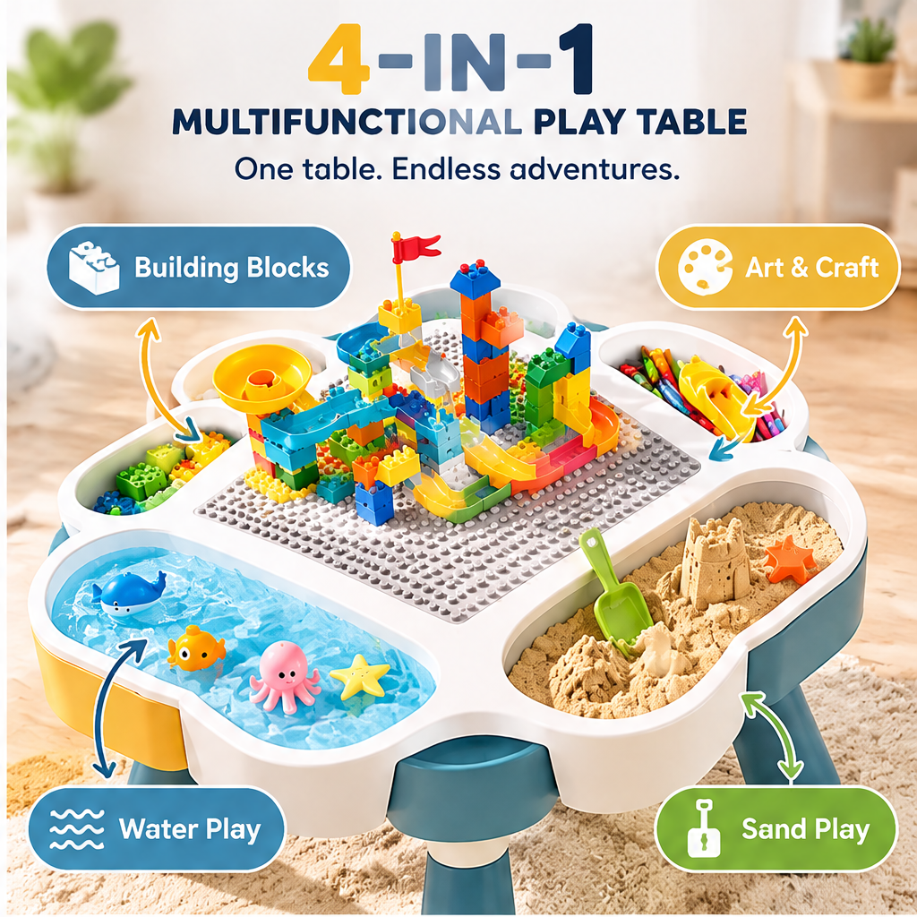 LUNNUMY® 4-in-1 Discovery Play Table