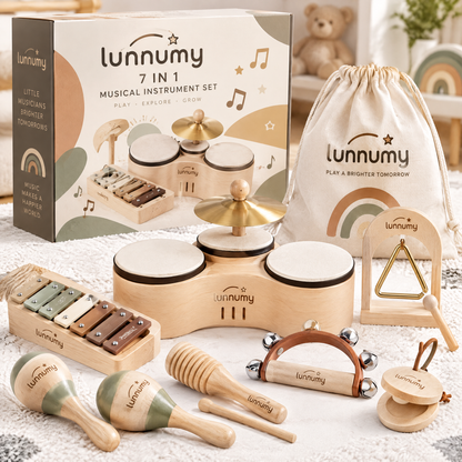 LUNNUMY® 7-in-1 Musical Instrument Set for Kids