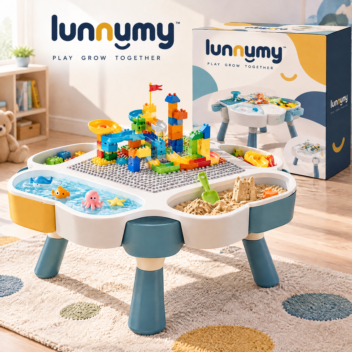 LUNNUMY® 4-in-1 Discovery Play Table