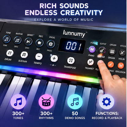 LUNNUMY® GlowTune Kids Electronic Keyboard