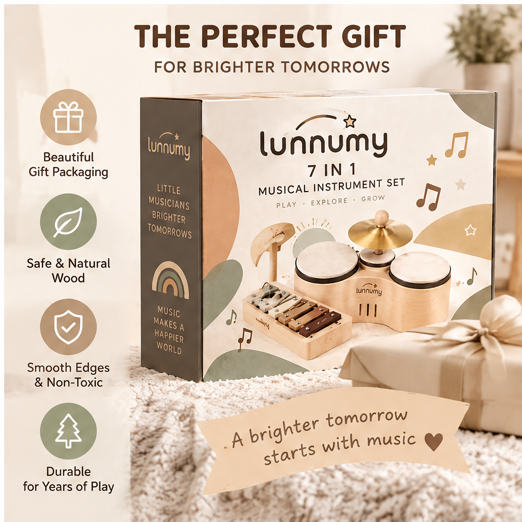 LUNNUMY® 7-in-1 Musical Instrument Set for Kids