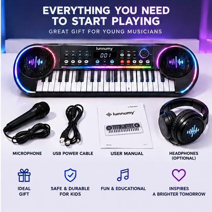 LUNNUMY® GlowTune Kids Electronic Keyboard
